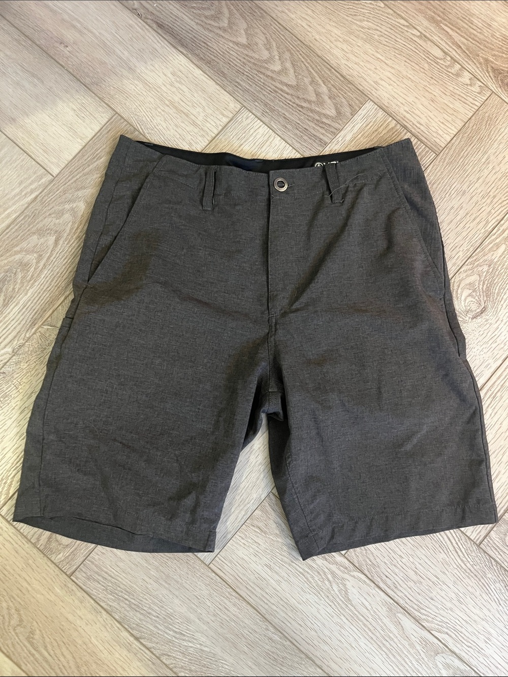 Volcom Men's Charcoal Flat-Front Shorts
